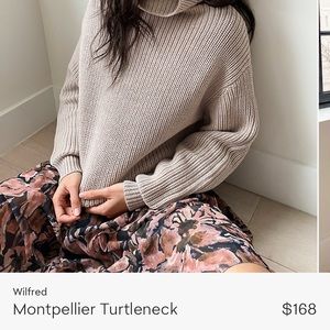 Aritzia Wilfred taupe knit turtleneck sweater